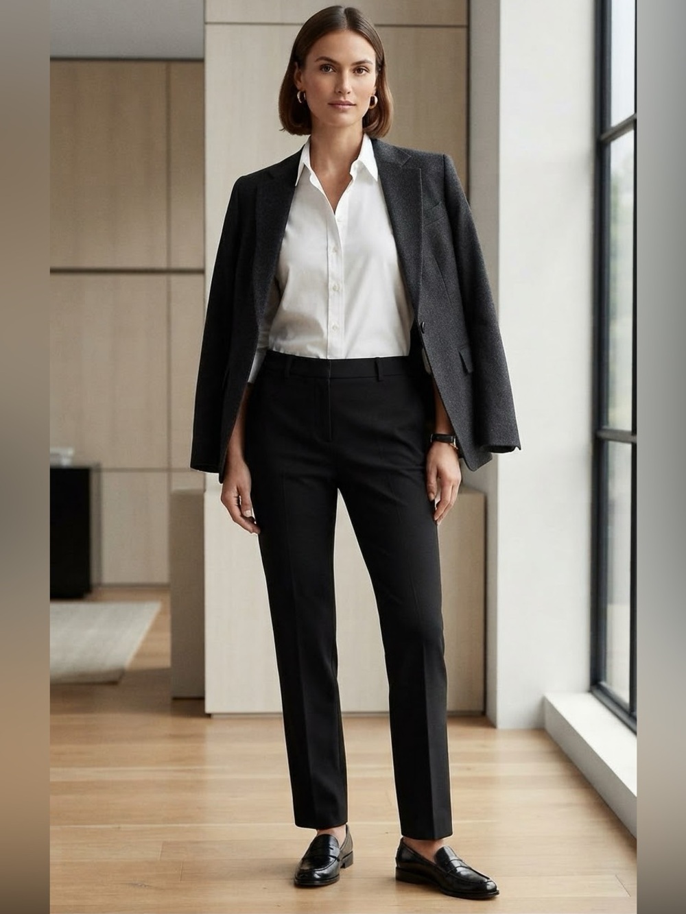 Aritzia Babaton Black Tailored Trousers Dress Pants Office Workwear